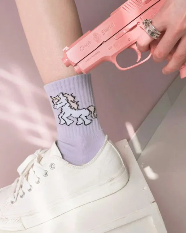 Socks*Boogzel Clothing Unicorn Socks Purple