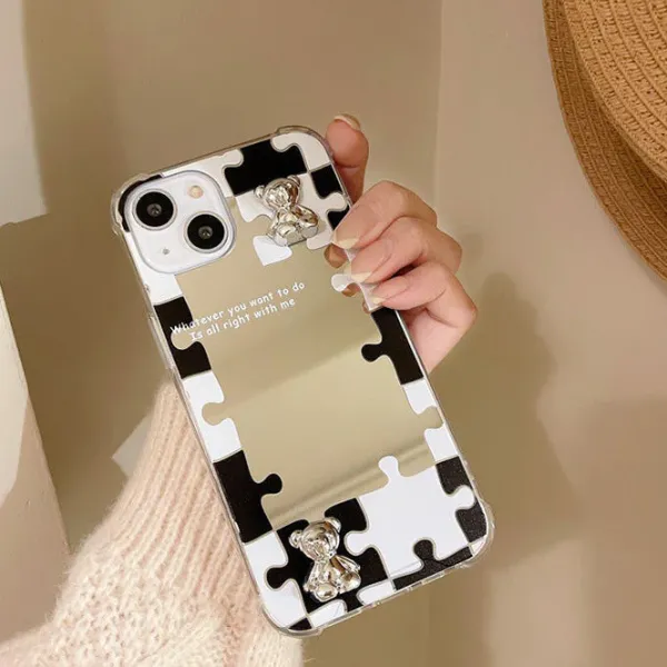 Iphone Cases*Boogzel Clothing Puzzle Mirror iPhone Case Black/white