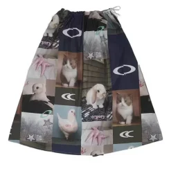 Skirts*Boogzel Clothing Rabbit & Cat Print Aesthetic Midi Skirt Multi