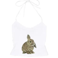 Y2K Tops|Crop Tops*Boogzel Clothing Rabbit Print Y2K Halter Top