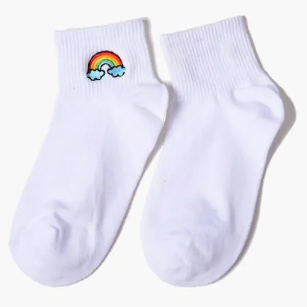 Socks*Boogzel Clothing Rainbow Embroidered Socks