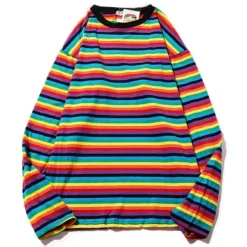 Long Sleeve Tops*Boogzel Clothing Rainbow Extra Long Sleeve Tee Multicolor