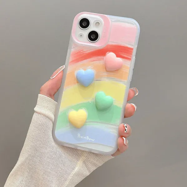 Iphone Cases*Boogzel Clothing Heart iPhone Case Rainbow