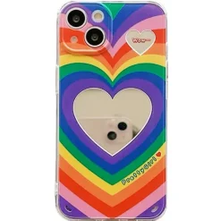 Iphone Cases*Boogzel Clothing Heart Mirror iPhone Case Rainbow