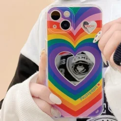 Iphone Cases*Boogzel Clothing Heart Mirror iPhone Case Rainbow