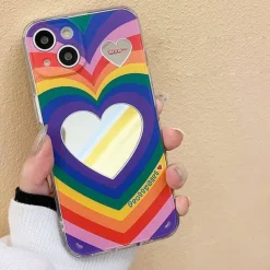 Iphone Cases*Boogzel Clothing Heart Mirror iPhone Case Rainbow