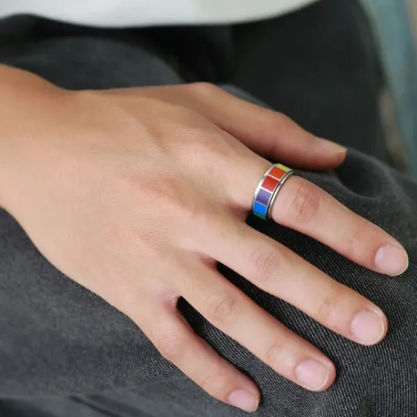 Anxiety Rings*Boogzel Clothing Spinner Ring Rainbow