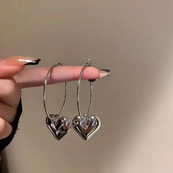 Earrings*Boogzel Clothing Ready For Love Heart Earrings Silver