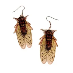 Earrings*Boogzel Clothing Realistic Cicada Earrings Brown