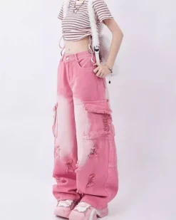 Jeans*Boogzel Clothing Rebel Cargo Jeans in Pink