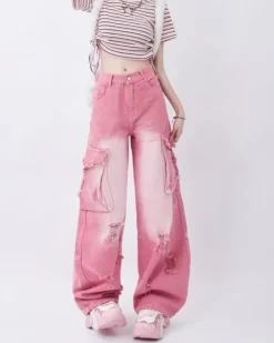 Jeans*Boogzel Clothing Rebel Cargo Jeans in Pink