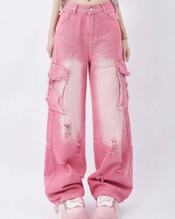 Jeans*Boogzel Clothing Rebel Cargo Jeans in Pink