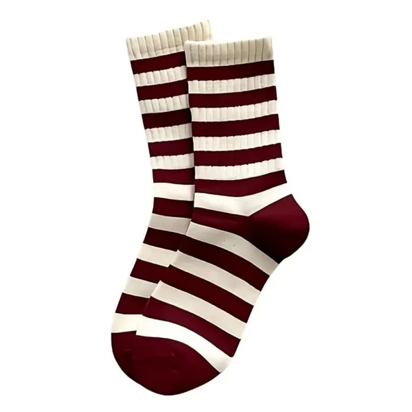 Socks*Boogzel Clothing Red & Beige Striped Socks