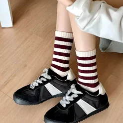 Socks*Boogzel Clothing Red & Beige Striped Socks