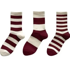 Socks*Boogzel Clothing Red & Beige Striped Socks