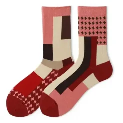 Socks*Boogzel Clothing Geometric Pattern Socks Red