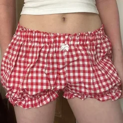 Shorts*Boogzel Clothing Gingham Picnic Shorts Red