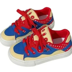 Aesthetic Sneakers*Boogzel Clothing Red Polka Dot Skater Sneakers Red/blue