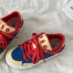 Aesthetic Sneakers*Boogzel Clothing Red Polka Dot Skater Sneakers Red/blue