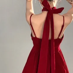 Dresses & Rompers*Boogzel Clothing Velvet Halter Dress Red