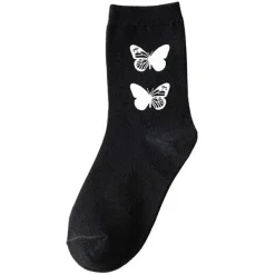 Socks*Boogzel Clothing Reflective Butterfly Socks Black