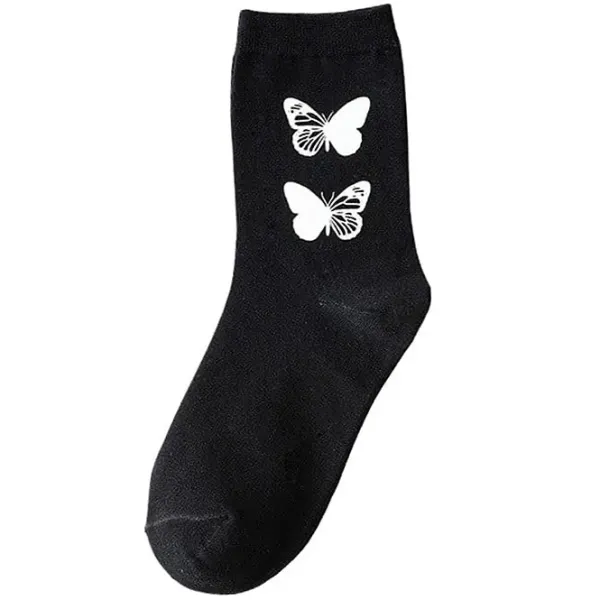 Socks*Boogzel Clothing Reflective Butterfly Socks Black