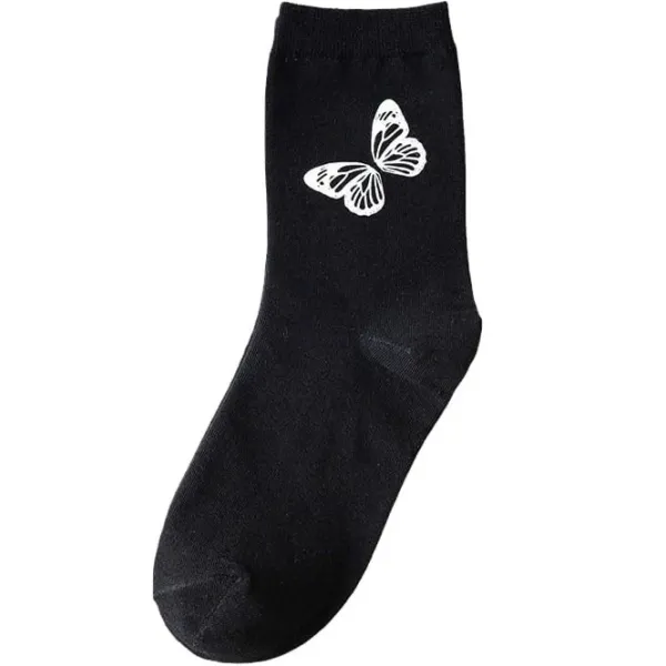 Socks*Boogzel Clothing Reflective Butterfly Socks Black