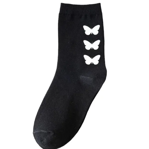 Socks*Boogzel Clothing Reflective Butterfly Socks Black