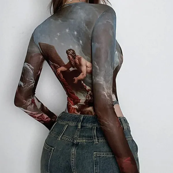 Long Sleeve Tops*Boogzel Clothing Renaissance Mesh Bodysuit Multi