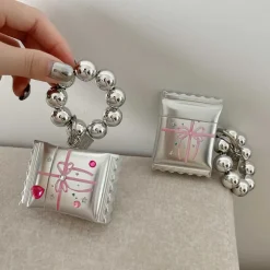 Other|Iphone Cases*Boogzel Clothing Rhinestone DIY Bow AirPods Case Silver