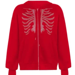 Hoodies*Boogzel Clothing Rhinestone Skeleton Hoodie