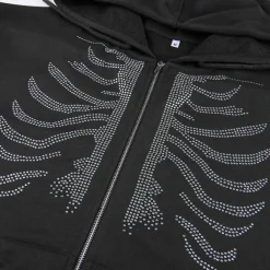 Hoodies*Boogzel Clothing Rhinestone Skeleton Hoodie