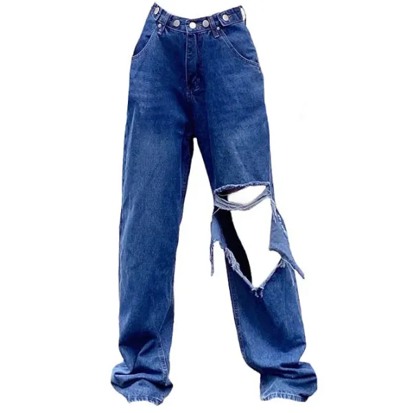 Jeans*Boogzel Clothing Ripped Baggy Jeans Blue