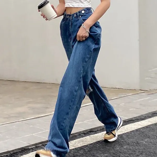 Jeans*Boogzel Clothing Ripped Baggy Jeans Blue