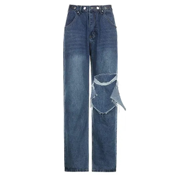 Jeans*Boogzel Clothing Ripped Baggy Jeans Blue