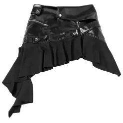 Skirts*Boogzel Clothing Rock The Scene Asymmetric Leather Skirt