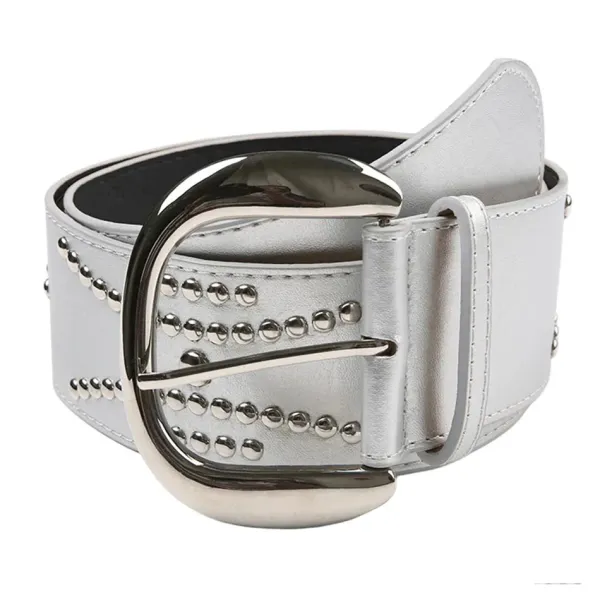 Belts & Chains*Boogzel Clothing Rock The Scene Metal Rivet Belt Silver