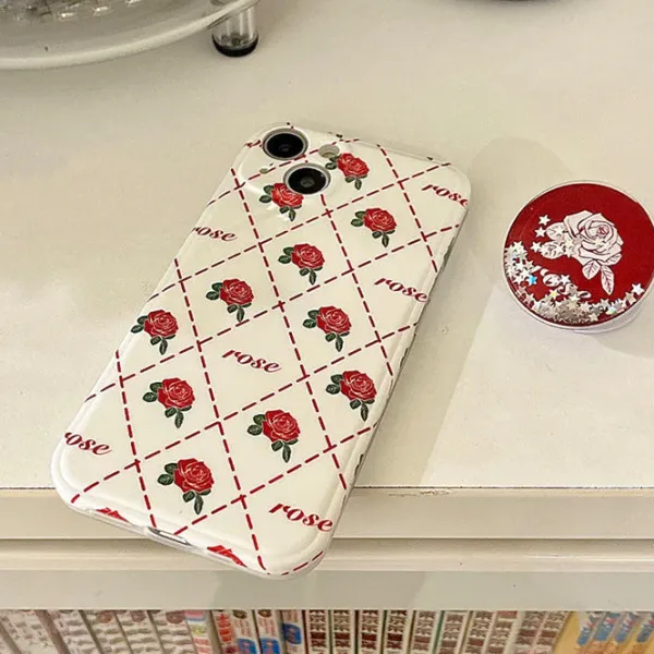 Iphone Cases*Boogzel Clothing Rose Argyle iPhone Case Red/white