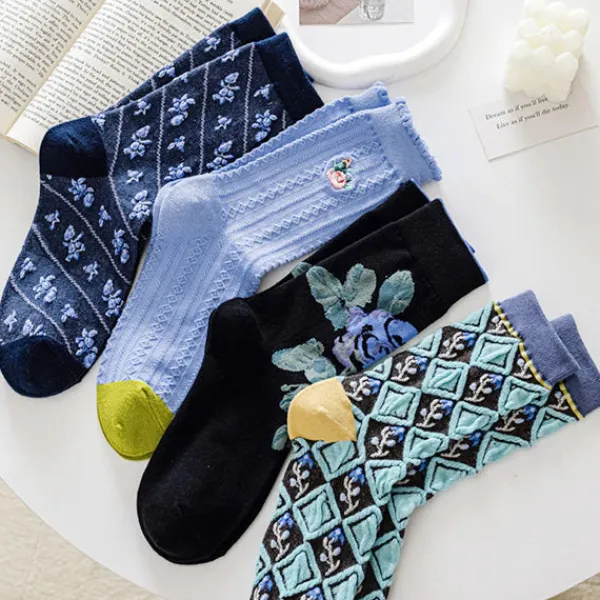 Socks*Boogzel Clothing Roses Embroidery Socks