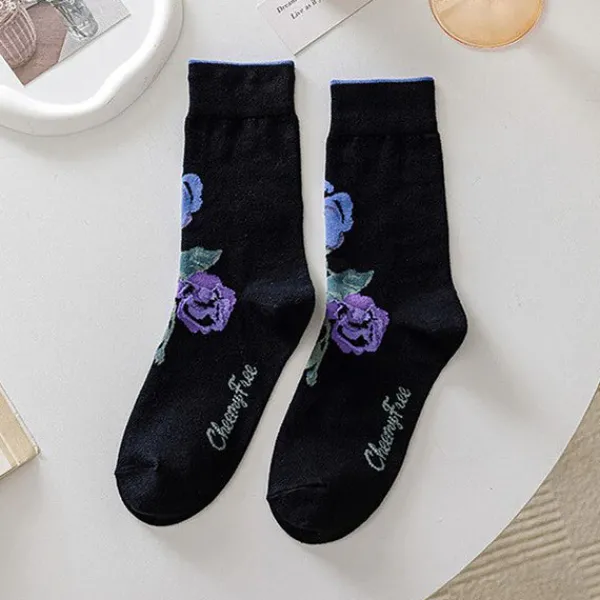 Socks*Boogzel Clothing Roses Embroidery Socks