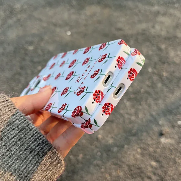 Iphone Cases*Boogzel Clothing Roses iPhone Case White/red