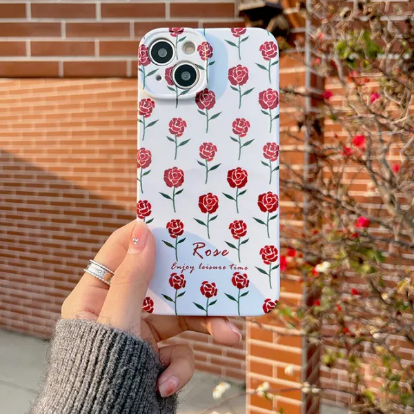 Iphone Cases*Boogzel Clothing Roses iPhone Case White/red