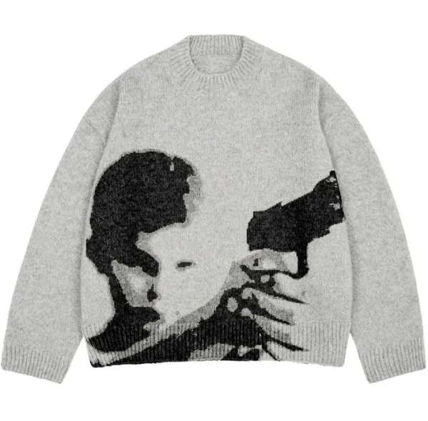Mens|Sweaters*Boogzel Clothing Run She Got the Gun Sweater Grey