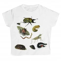 Y2K Tops|Aesthetic T-Shirts & Graphic Tees*Boogzel Clothing 2000s Aesthetic Bug Print T-Shirt White