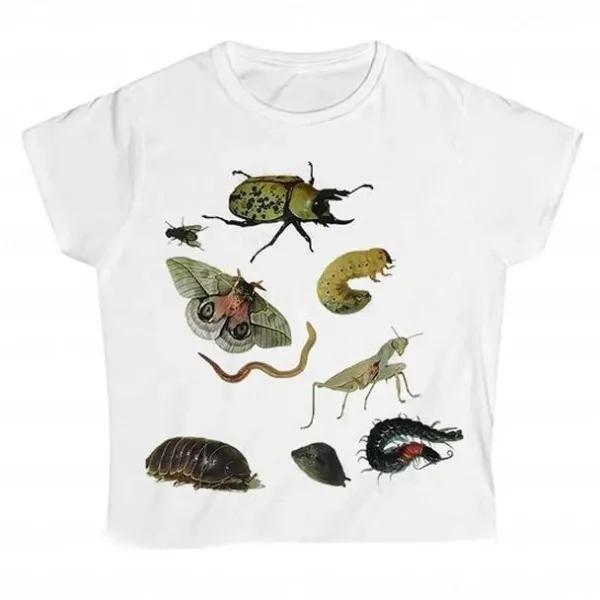 Y2K Tops|Aesthetic T-Shirts & Graphic Tees*Boogzel Clothing 2000s Aesthetic Bug Print T-Shirt White