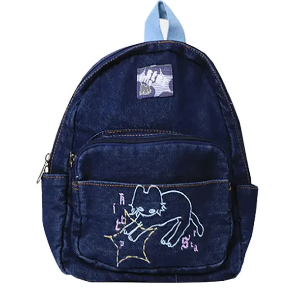 Bags & Purses*Boogzel Clothing 90's Aesthetic Denim Backpack Blue