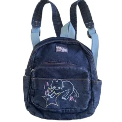 Bags & Purses*Boogzel Clothing 90's Aesthetic Denim Backpack Blue
