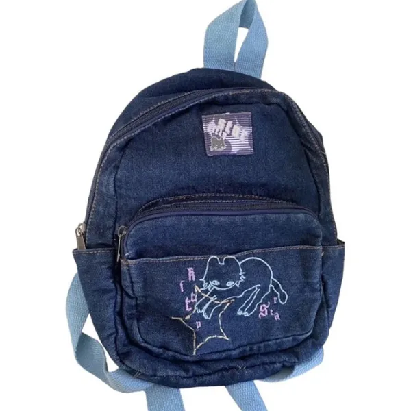 Bags & Purses*Boogzel Clothing 90's Aesthetic Denim Backpack Blue