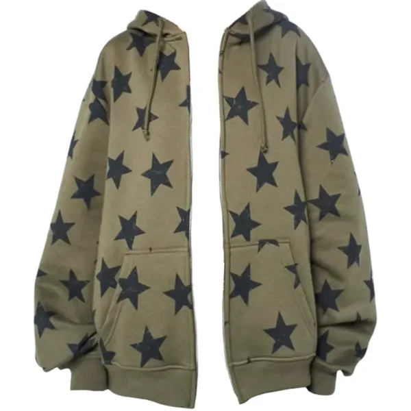 Hoodies*Boogzel Clothing 2000s Aesthetic Star Print Hoodie Green
