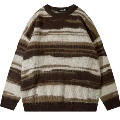 Mens|Sweaters*Boogzel Clothing 90's Aesthetic Striped Knit Sweater